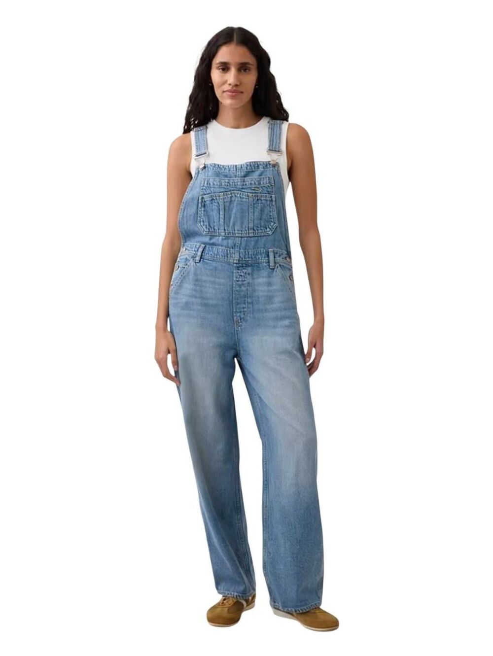 GAP Classic Light Wash Denim Overalls Size M Cotton EUC